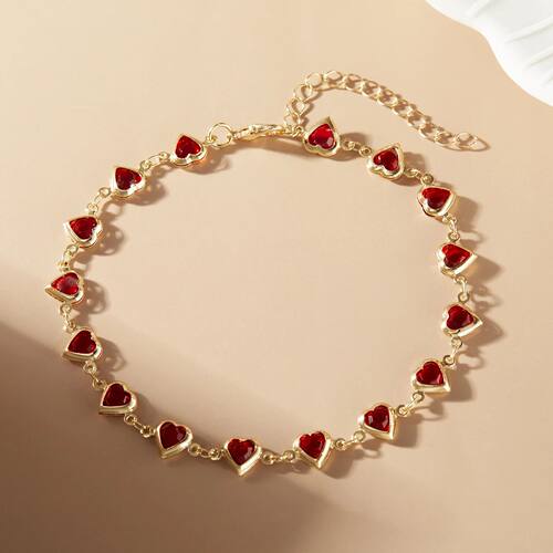 Vintage Boho Love Heart Crystal Colorful Anklet for Women Bu