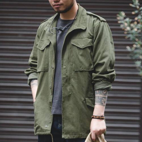 Maden Retro M65 Jackets for Men Green Outdoor Windbreaker Vi