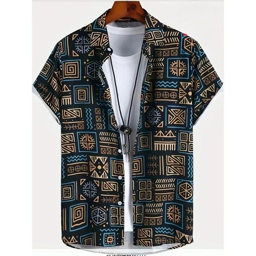 Hawaii Shirts for Men 3D Paisley Graphic Short-sleeved T-shi