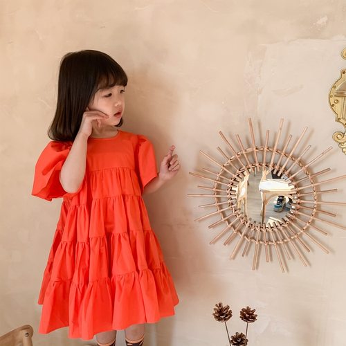 Short Sleeve Girls Dress Sweet Princess Vestidos Splicing La