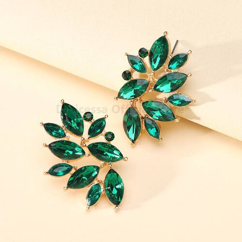 Temperament Elegant Rhinestone Flower Decor Stud Earrings Fo