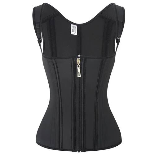 15 Steel Boned Fajas Latex Vest Hook Zipper Postpartum Worko