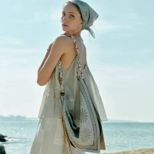 Ethnic Style Cloth Bags Casual Bohemian Shoulder Crossbody B