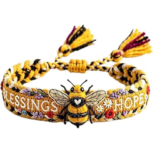 Handmade Honey Bee Woven Bracelet Bee Bracelets for Women Be