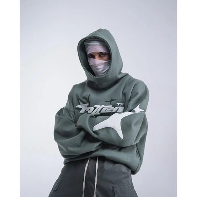 Retro Gothic Men Hoodie New American High Street TrendY2k Ha