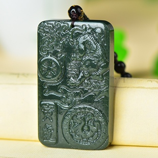 天然新疆和田玉下山虎霸气虎牌吊坠男女玉石项坠颈饰挂件附证书