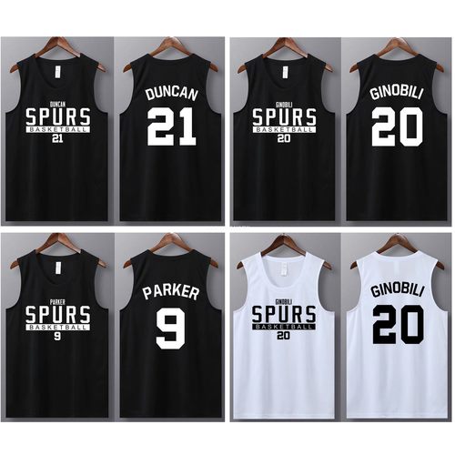 马刺吉诺比利运动球衣训练服背心