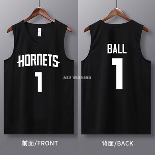 速干宽松美式篮球背心黄蜂1号拉梅洛鲍尔投篮训练服球衣健身运动