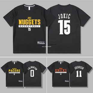 速干美式掘金约基奇布伦森篮球衣短袖T恤投篮训练服哈里伯顿上衣