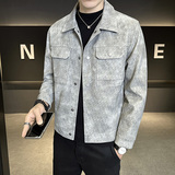 新高品质~修身做旧菱形店主风皮衣夹克外套1403-1-7815-P128，男装皮衣，电商C301