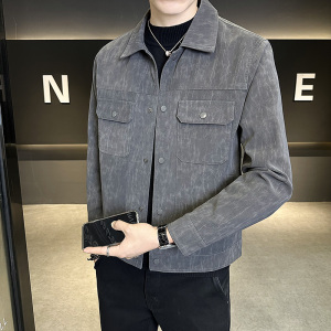 新高品质~修身水流纹店主风皮衣夹克外套 403-1-7811-P128,男装皮衣,电商C301