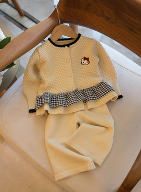 婴幼儿女宝洋气毛衣套装2026春秋新款小童女宝可爱针织两件套外穿