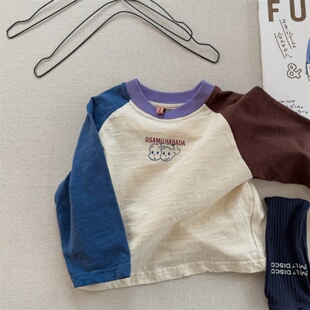 儿童洋气T恤长袖2026春季新款童装男童3女宝纯棉时尚休闲上衣宽松