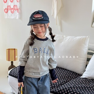 中小童男童女童时尚 春季 童装 儿童洋气卫衣2026新款 休闲上衣打底衫