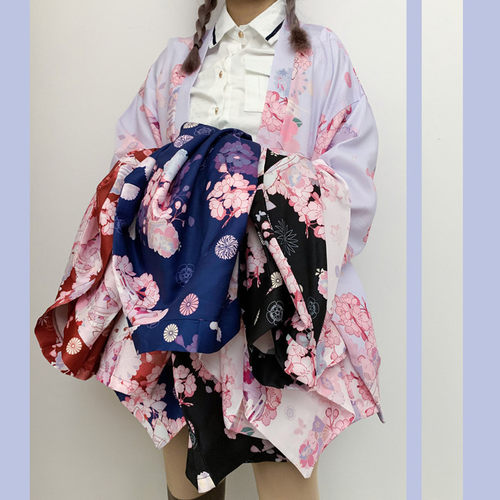 夏季原创樱花猫猫和风日系羽织开衫外套日系软妹数码印花汉服多色
