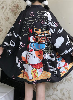 日系原宿古风和服开衫中国风改良汉服羽织夏季宽松衬衫防晒衣外套