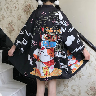 日系原宿古风和服开衫中国风改良汉服羽织夏季宽松衬衫防晒衣外套