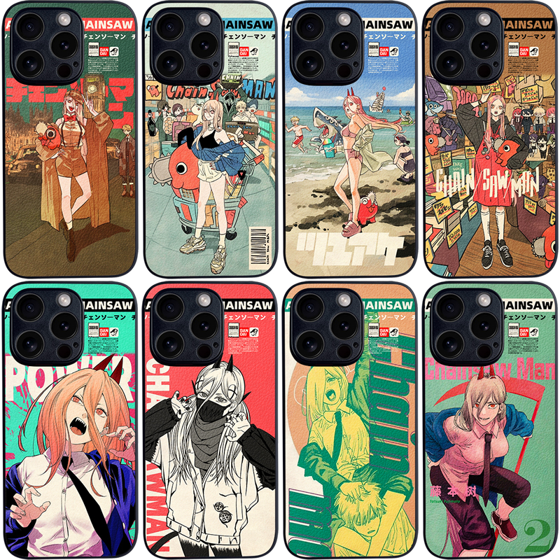 帕瓦手机壳13promax动漫ip15plus美式漫画mate60电锯人全包边P50保护壳IQOO11皮纹软壳K60米13荣耀90 RENO9