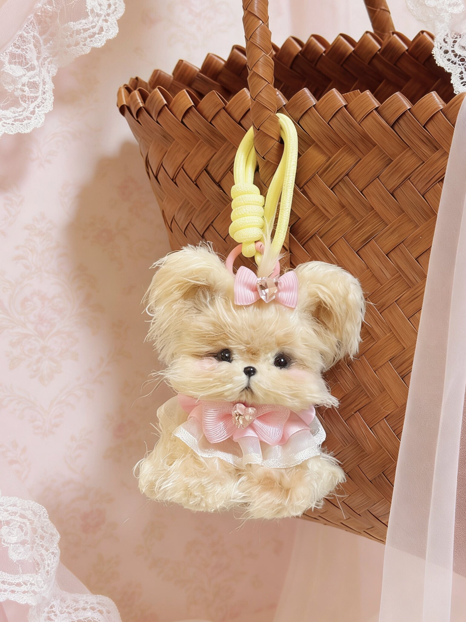 成品可爱毛绒布偶狗扭扭棒钥匙扣蜜挂件成品日送女生闺朋友包挂车