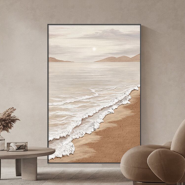 厚肌理极简抽象装饰画沙发背景画
