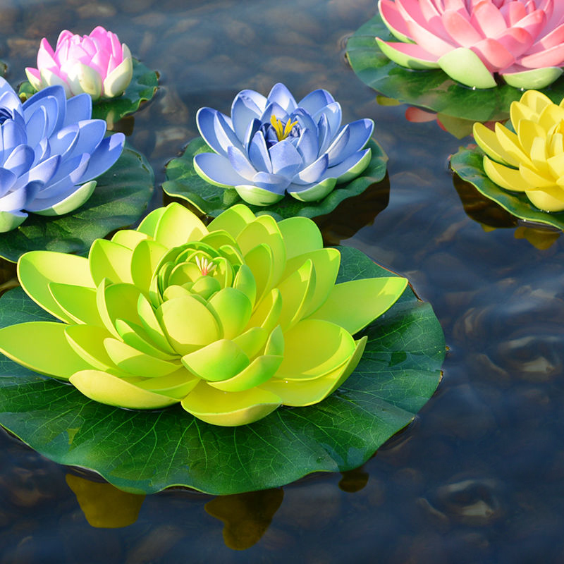 仿真荷叶假莲蓬漂浮睡莲假荷花鱼缸水池装饰莲花客厅道具供佛水上 鲜花速递/花卉仿真/绿植园艺 仿真绿植 原图主图