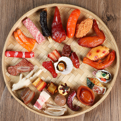 仿真假肉鸡鲍鱼香肠食物模型