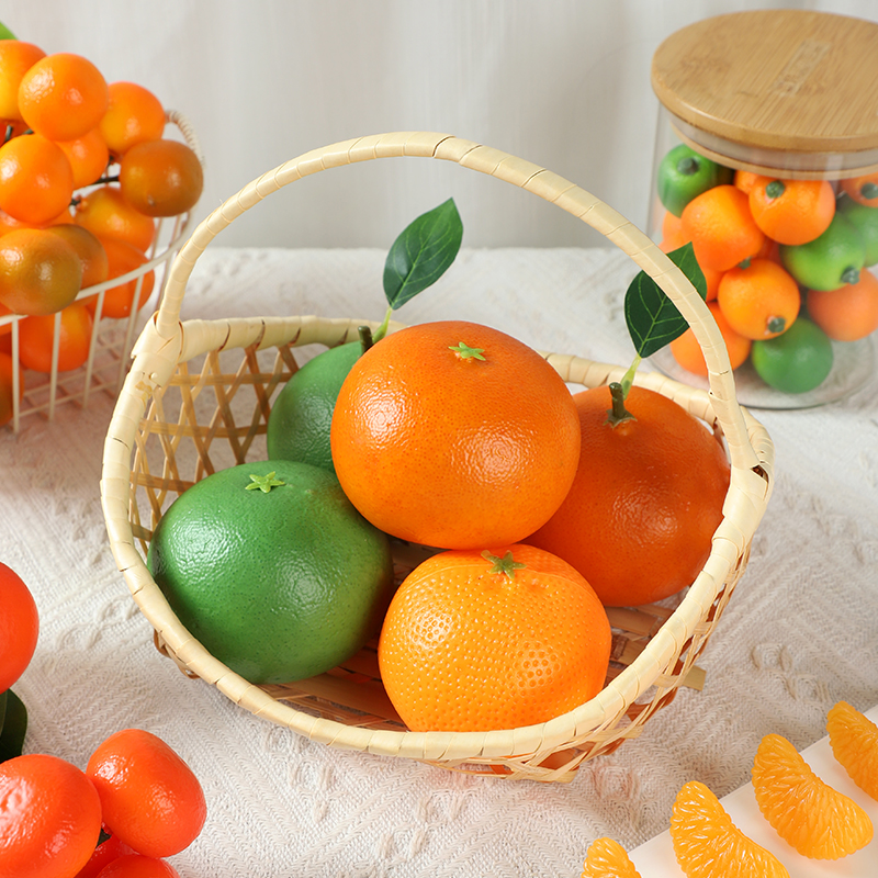 高仿真桔子假橘子假水果套装模型橱柜家居展示装饰早教摄影道具