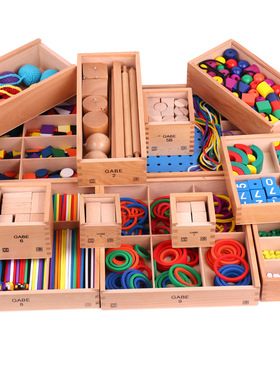 榉木福禄贝尔恩物教具福氏GABE15件全套装幼儿园教具早教玩具3岁