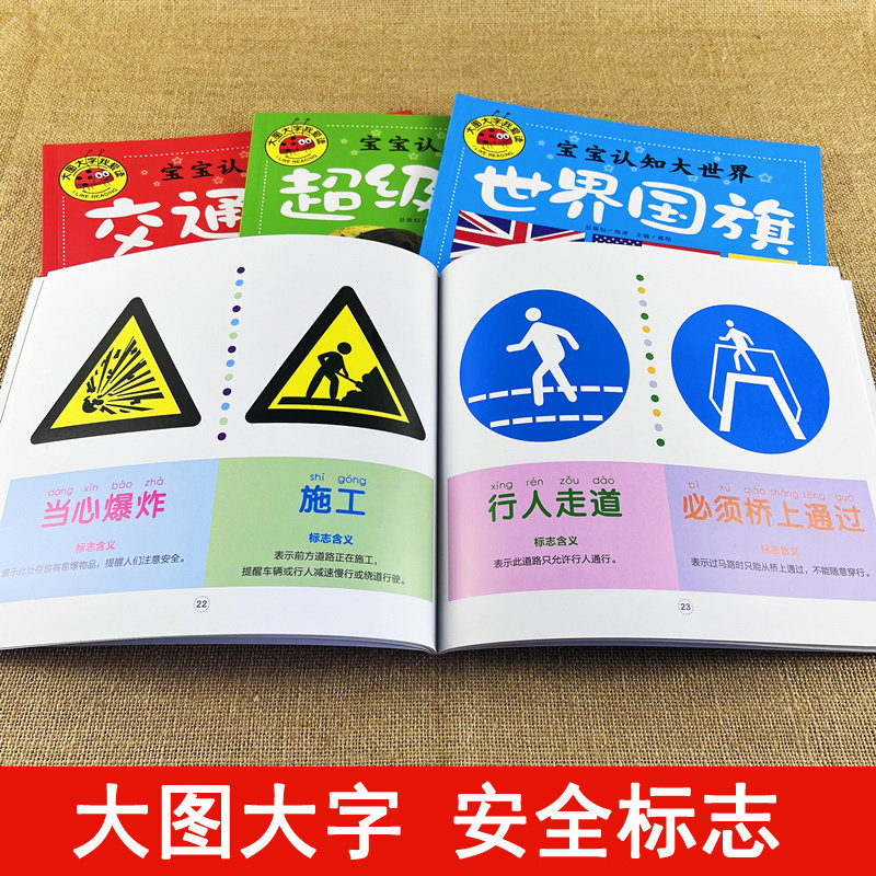 常见标志书儿童认交通标志识符号认识全世界各国家的国旗幼儿早教启蒙