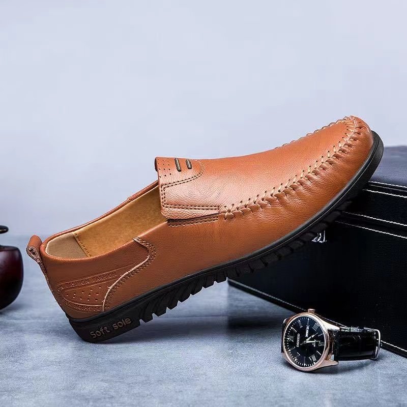男鞋子2025新款英伦春秋夏季软底百搭商务一脚蹬四季豆豆休闲皮鞋,流行男鞋,乐福鞋（豆豆鞋）,淘宝优惠券,粉丝福利购,淘宝优惠卷