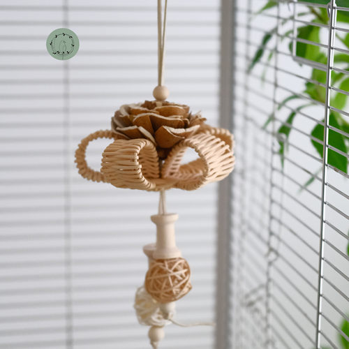 鹦鹉竹编啃咬玩具天然材质装饰