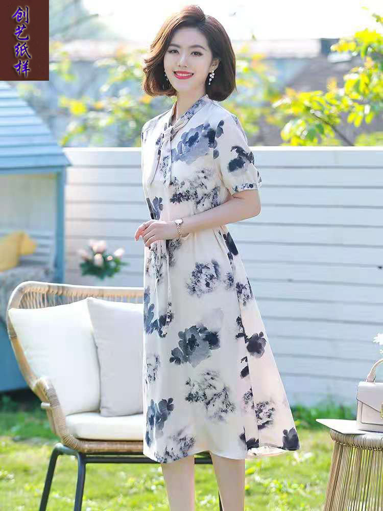 裁缝店裁剪图c189中年妈妈夏装连衣裙中老年女装夏季裙子样板纸样