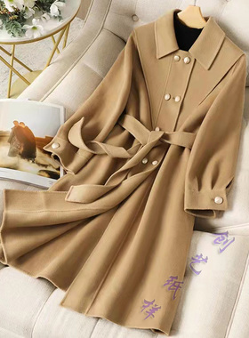 样板衣Q226双面羊绒大衣女中长款秋冬新款韩版呢子外套裁剪图纸样