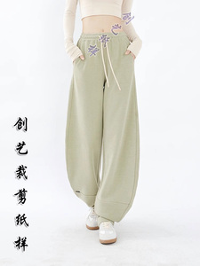 做衣服的N365香蕉裤新款加长裤子女高个子纯棉阔腿卫裤裁剪图纸样