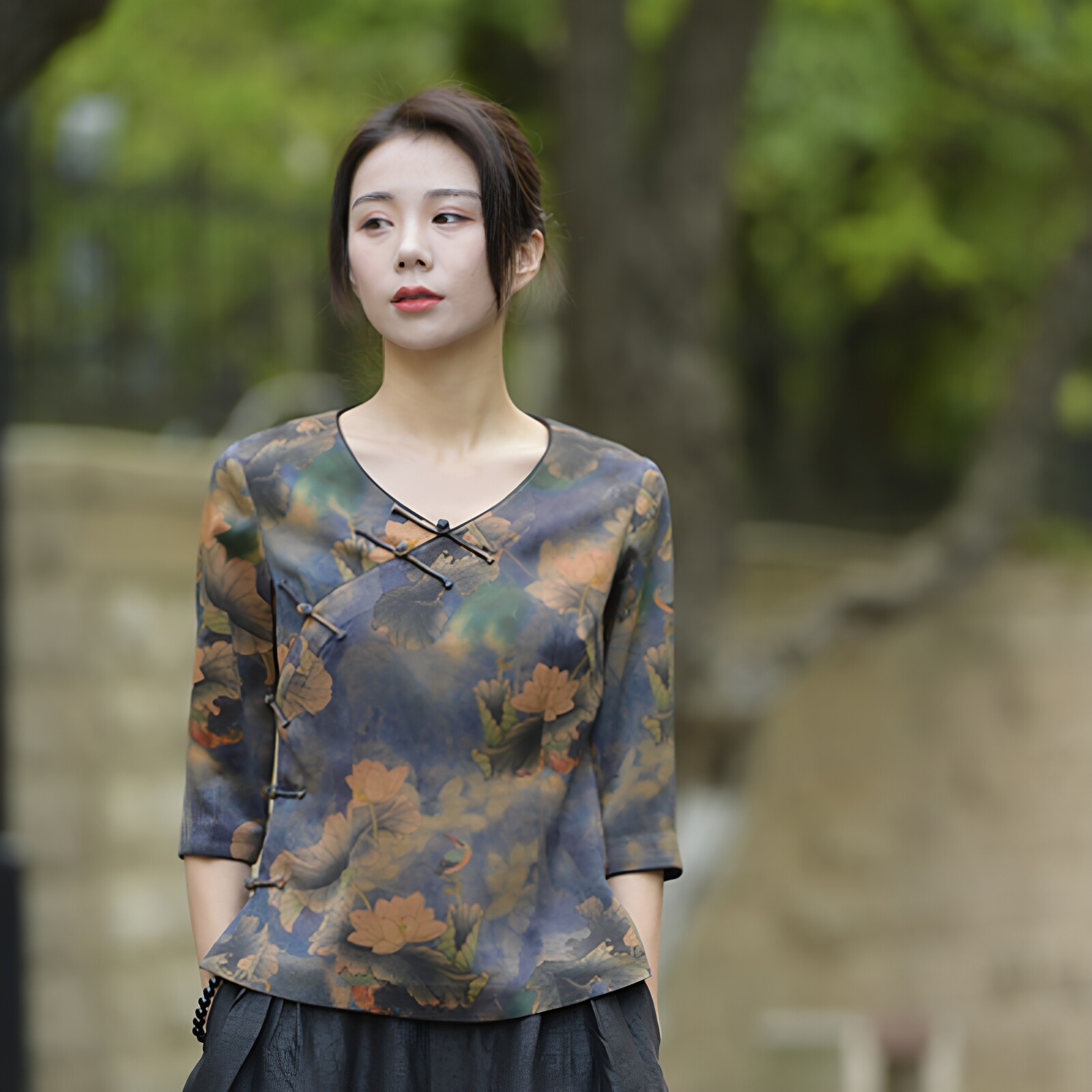创艺纸样新中式上衣女牛皮纸国风