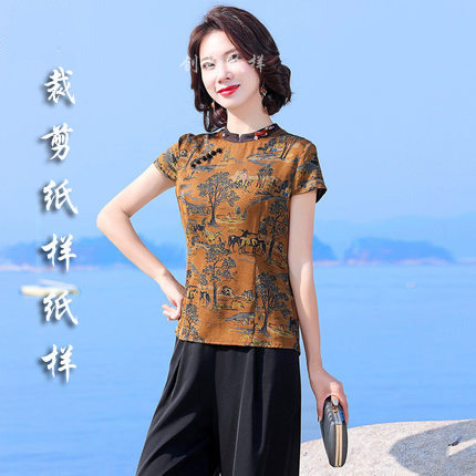 服装夏装盘扣春款裁剪纸样图