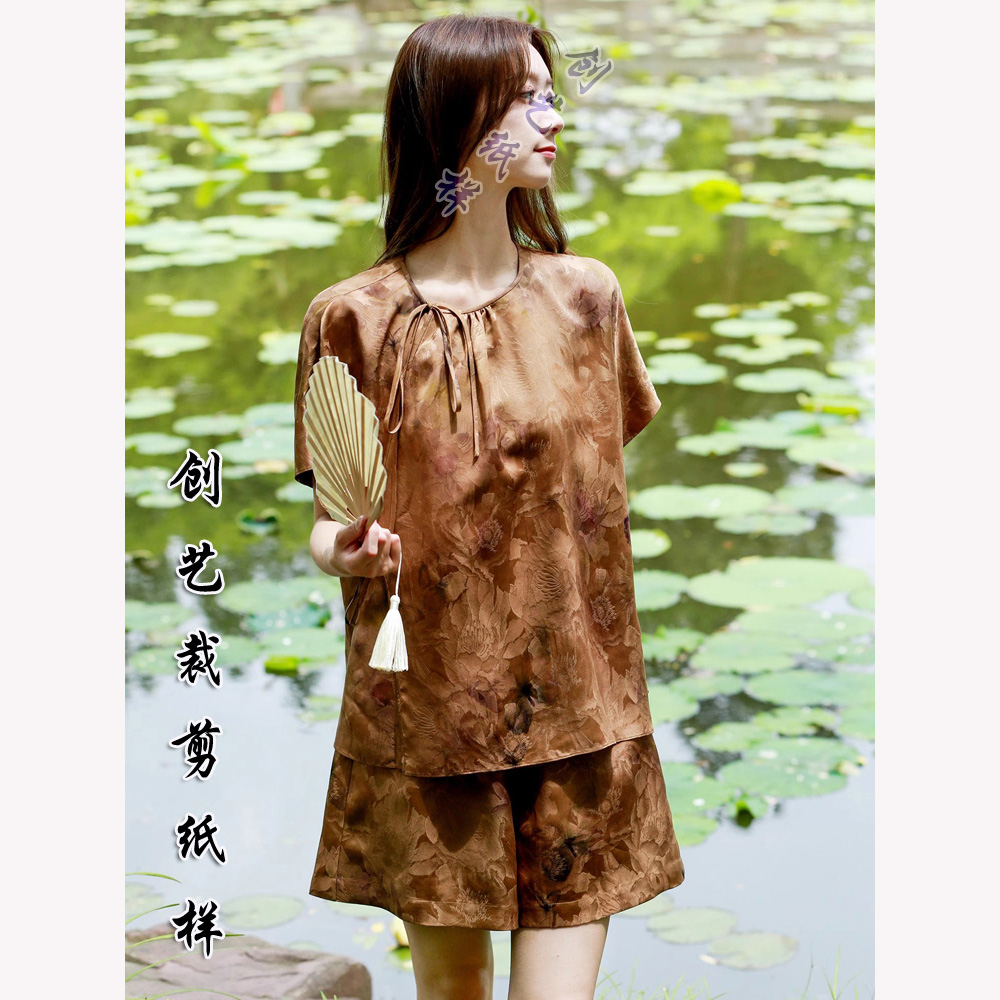 创艺纸样中式套装牛皮纸抽折系带