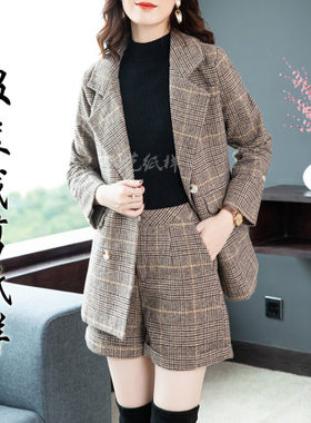 创艺西装女短裤牛皮纸裁剪春秋装