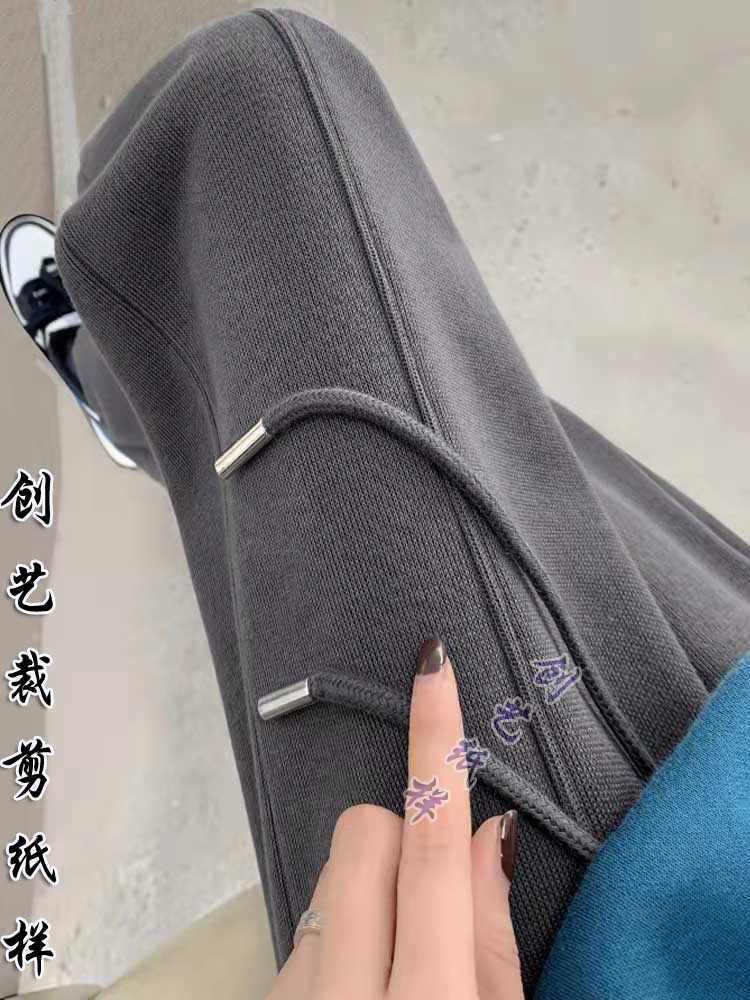 裁剪图纸CX167运动裤女裤小个子宽松 2022新款春秋休闲卫裤样板图