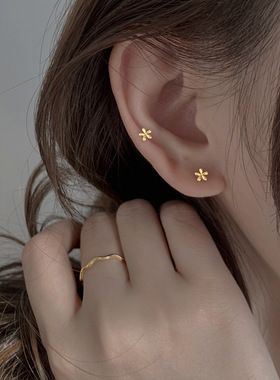 迷你小花朵养耳洞耳钉925银睡觉免摘小巧气质耳骨2021年新款潮女