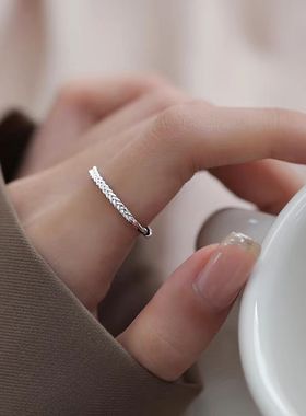 麦穗戒指女小众设计感高级感冷淡风开口可调节素圈戒子