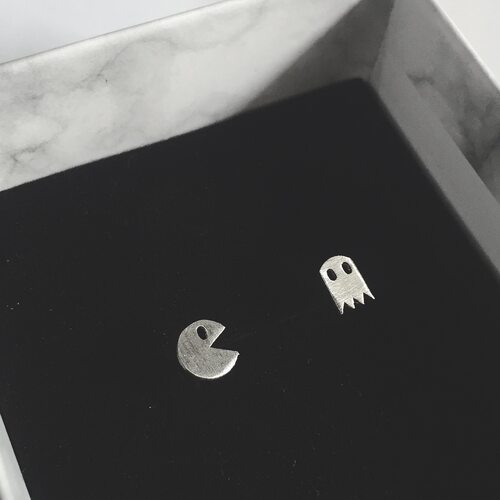 韩版拉丝不对称小巧防过敏耳钉