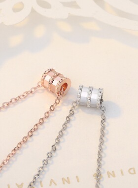 纯银时尚风玫瑰金吊坠小红书同款