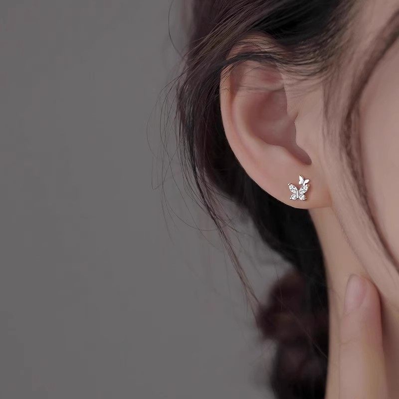 999纯银镶钻蝴蝶耳钉女养耳洞睡觉免摘小耳环2025年新款爆款耳饰,饰品/流行首饰/时尚饰品新,耳钉,淘宝优惠券,粉丝福利购,淘宝优惠卷
