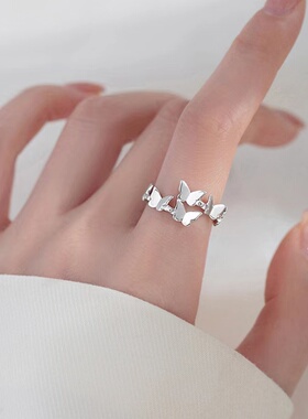 蝴蝶戒指女新款高级感潮食指戒