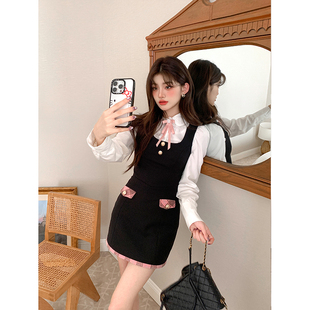 雾隐玫瑰*韩制学院派 甜美无袖背心连衣裙女显瘦百搭