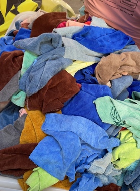 毛巾厂残次布头吸水抹布工业擦机布珊瑚绒干发巾废布源头厂家供应