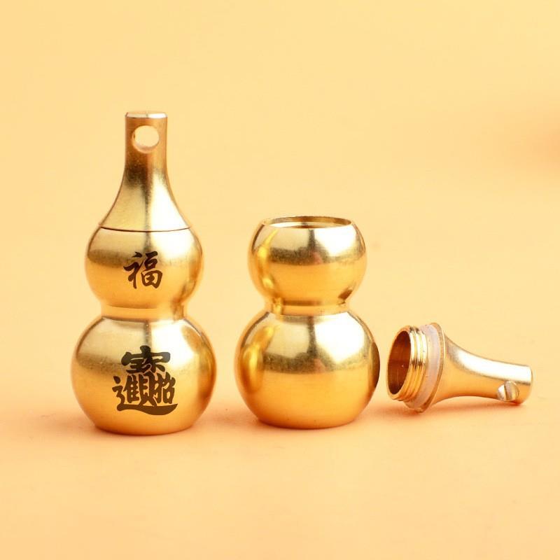 黄铜空心葫芦八卦招米进宝钥匙扣配件汽车挂件可装砂财小商品