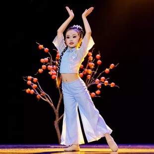 胶州秧歌诗雨江南山水画踩水舞外婆桥演出服云水谣舞蹈服儿童民族