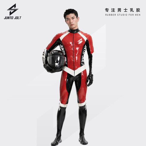 JUNTO JOLT男士乳胶摩托车服latex英国RR胶片JJ胶高端定制a星